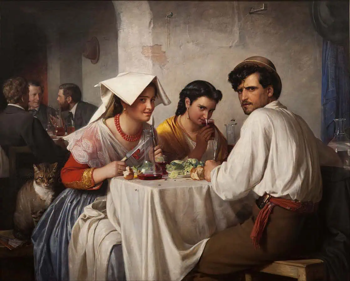 in a roman Osteria